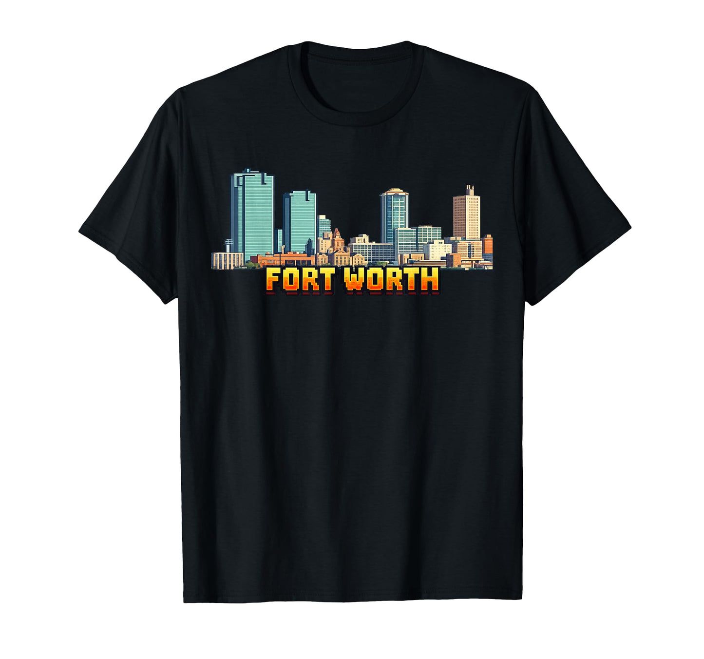 Forth Worth 8 Bit Video Arcade Gamer T-Shirt - Graphic Print for Adults - T-Shirt, Sweatshirt, Hoodie
