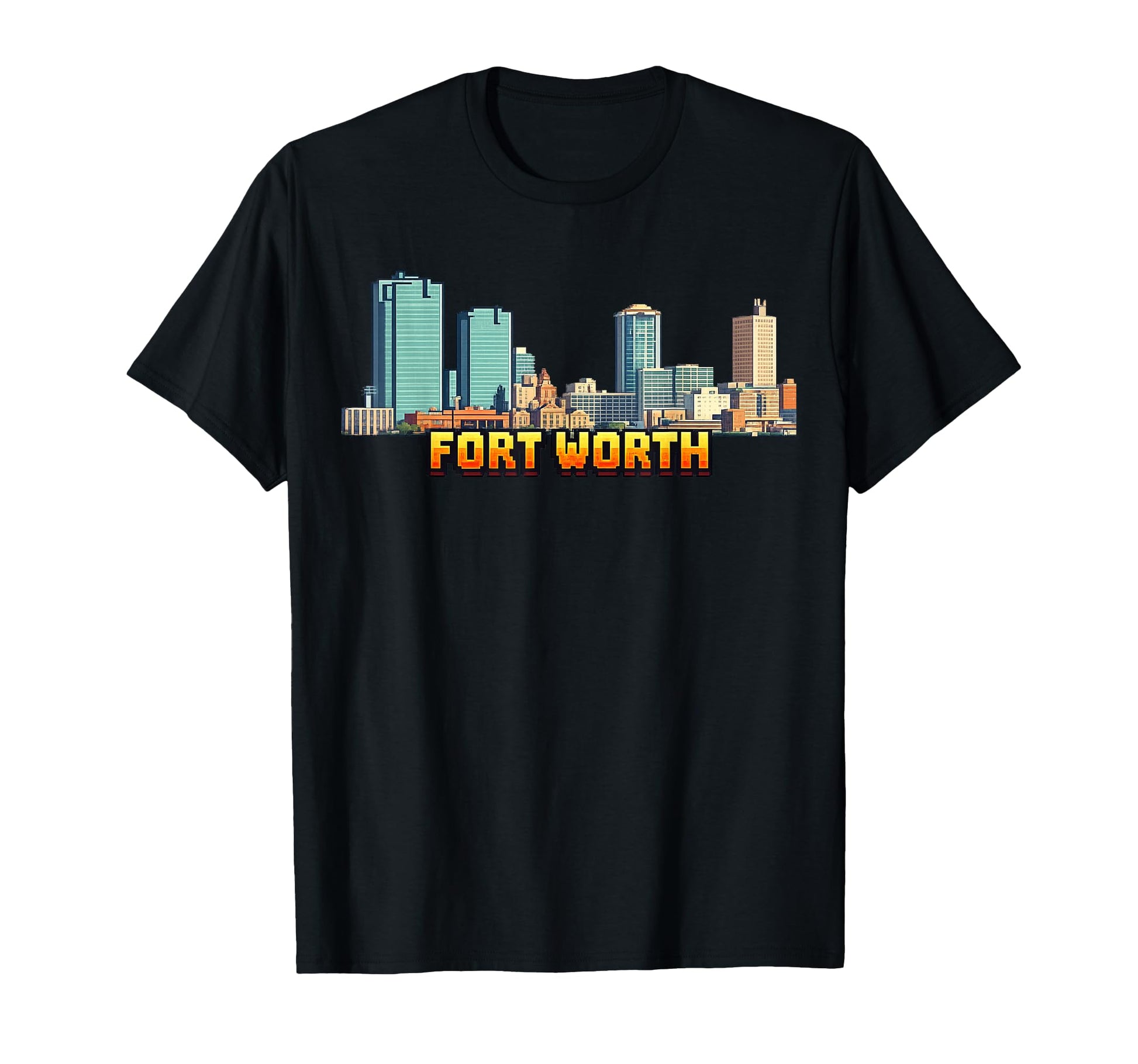 Forth Worth 8 Bit Video Arcade Gamer T-Shirt - Graphic Print for Adults - T-Shirt, Sweatshirt, Hoodie