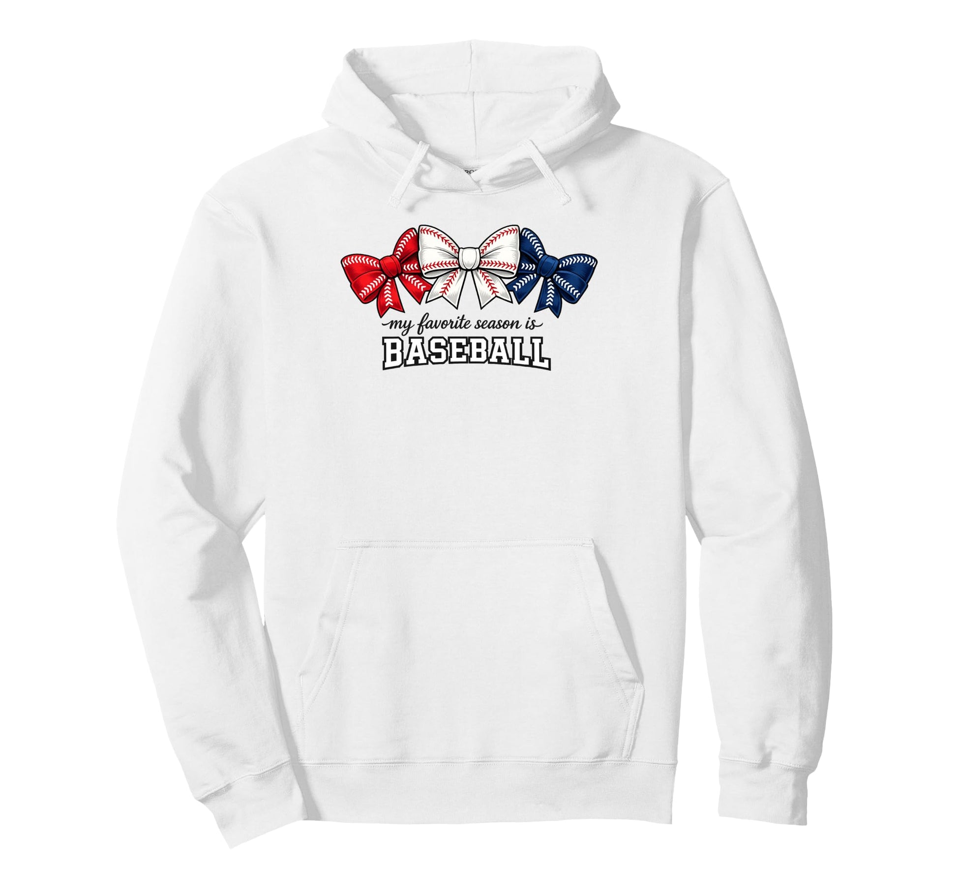 Baseball Season Is Best Bows Hoodie - Graphic Print Men Women - T-Shirt, Sweatshirt, Hoodie