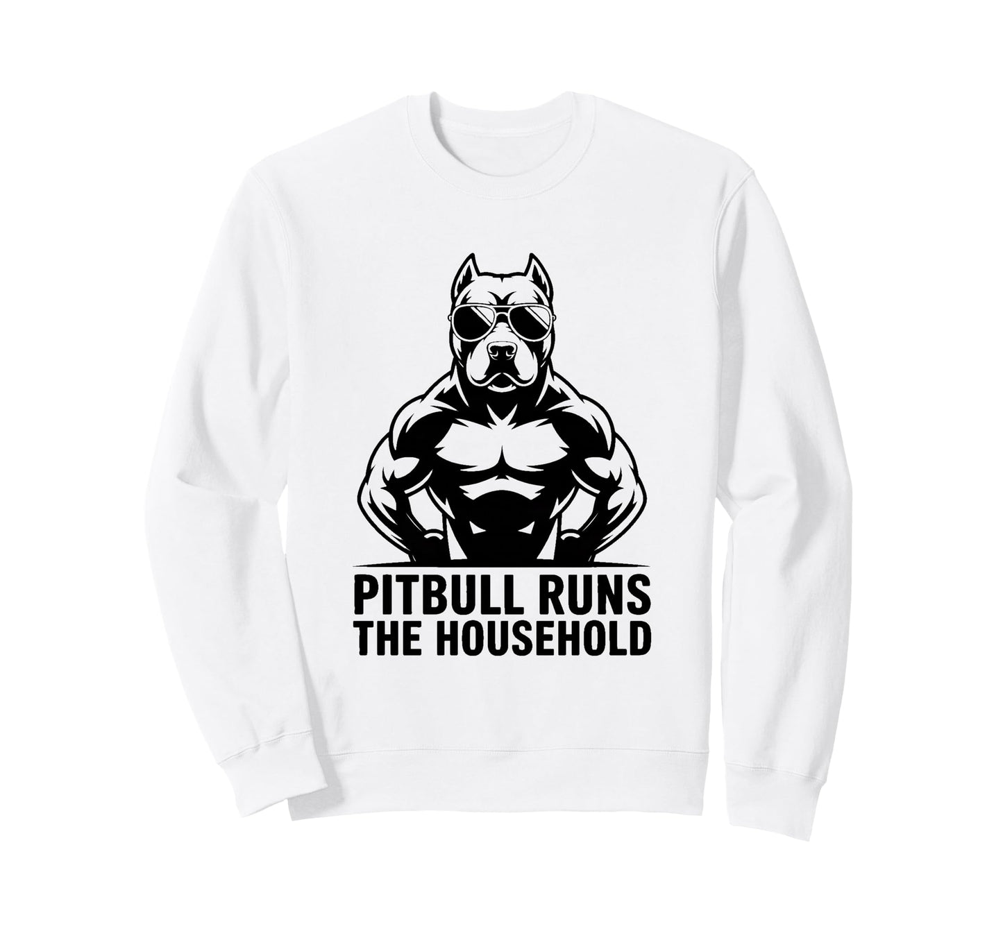 Muscular Pitbull Runs Household Sweatshirt - Streetwear Style Men Women - T-Shirt, Sweatshirt, Hoodie