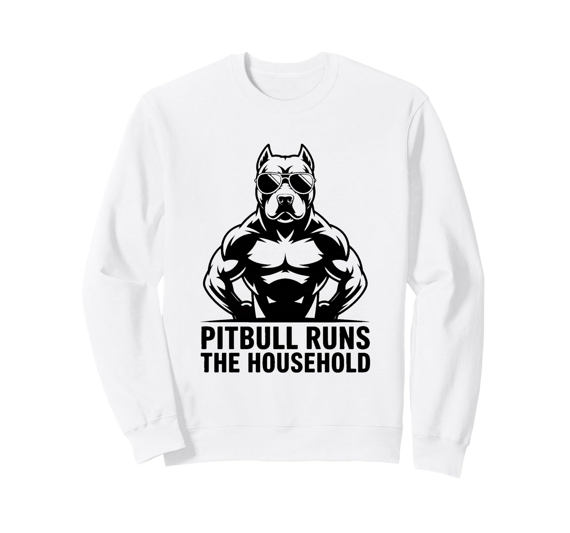 Muscular Pitbull Runs Household Sweatshirt - Streetwear Style Men Women - T-Shirt, Sweatshirt, Hoodie