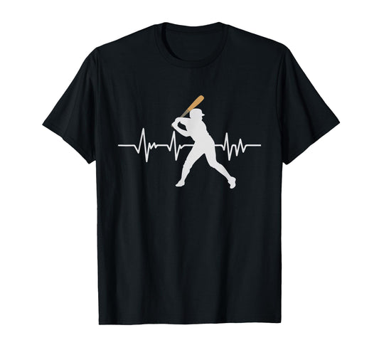 Baseball Heartbeat Pulse Funny Baseball T-Shirt - Custom Art Print Unisex - T-Shirt, Sweatshirt, Hoodie