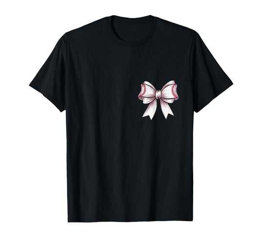 Baseball Coquette Bow Front And Back T-Shirt - Novelty Apparel Men Women - T-Shirt, Sweatshirt, Hoodie