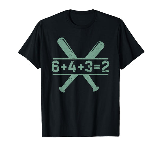 6 4 3 2 Double Play Baseball Player Funny T-Shirt - Trendy Graphic Unisex - T-Shirt, Sweatshirt, Hoodie