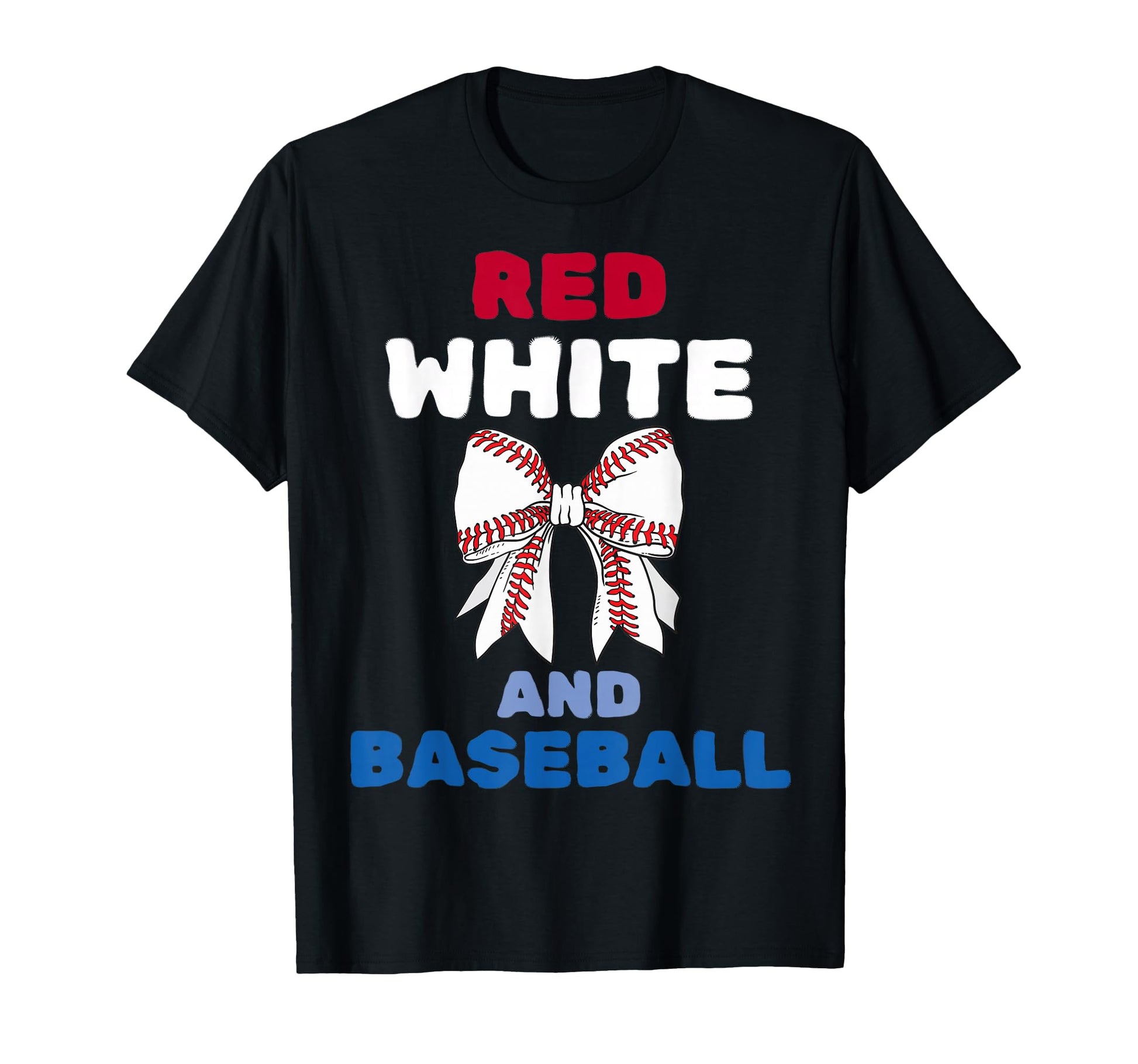 Red White And Baseball Coquette Bow T-Shirt - Streetwear Style for Adults - T-Shirt, Sweatshirt, Hoodie