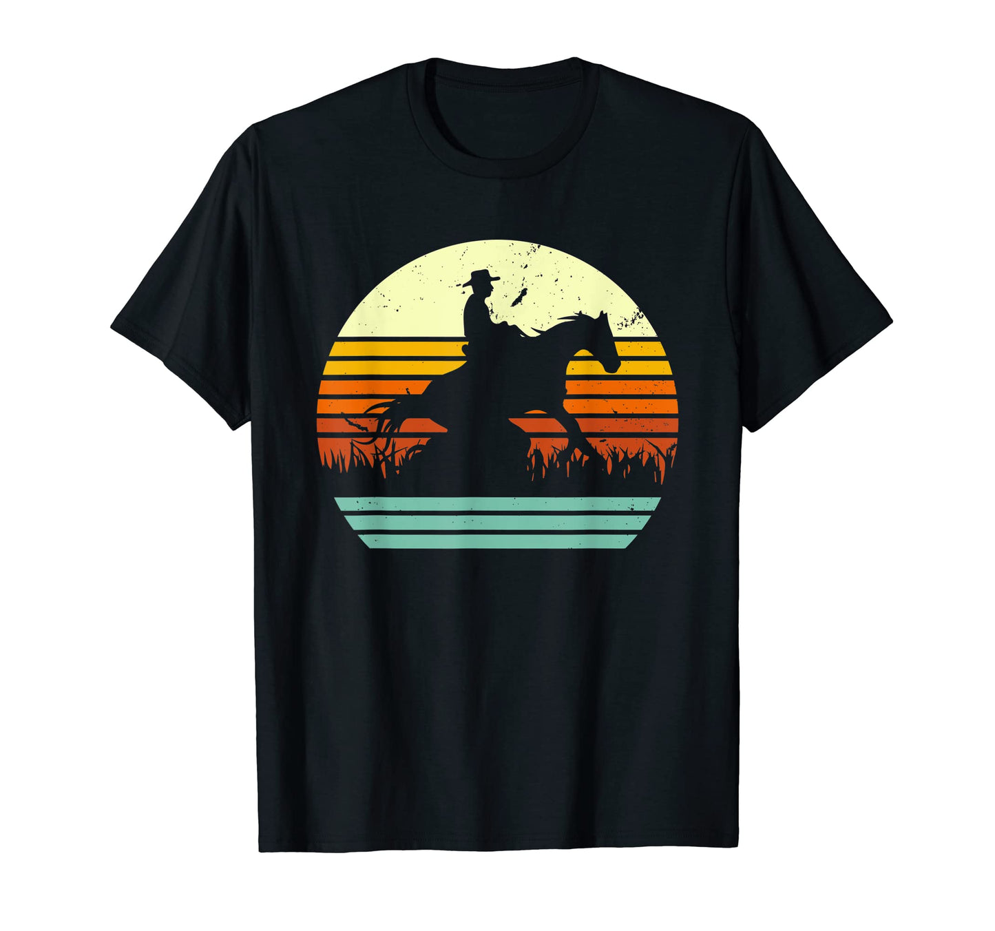 Western Cowboy Reining Horse Sliding T-Shirt - Unique Graphic Men Women - T-Shirt, Sweatshirt, Hoodie