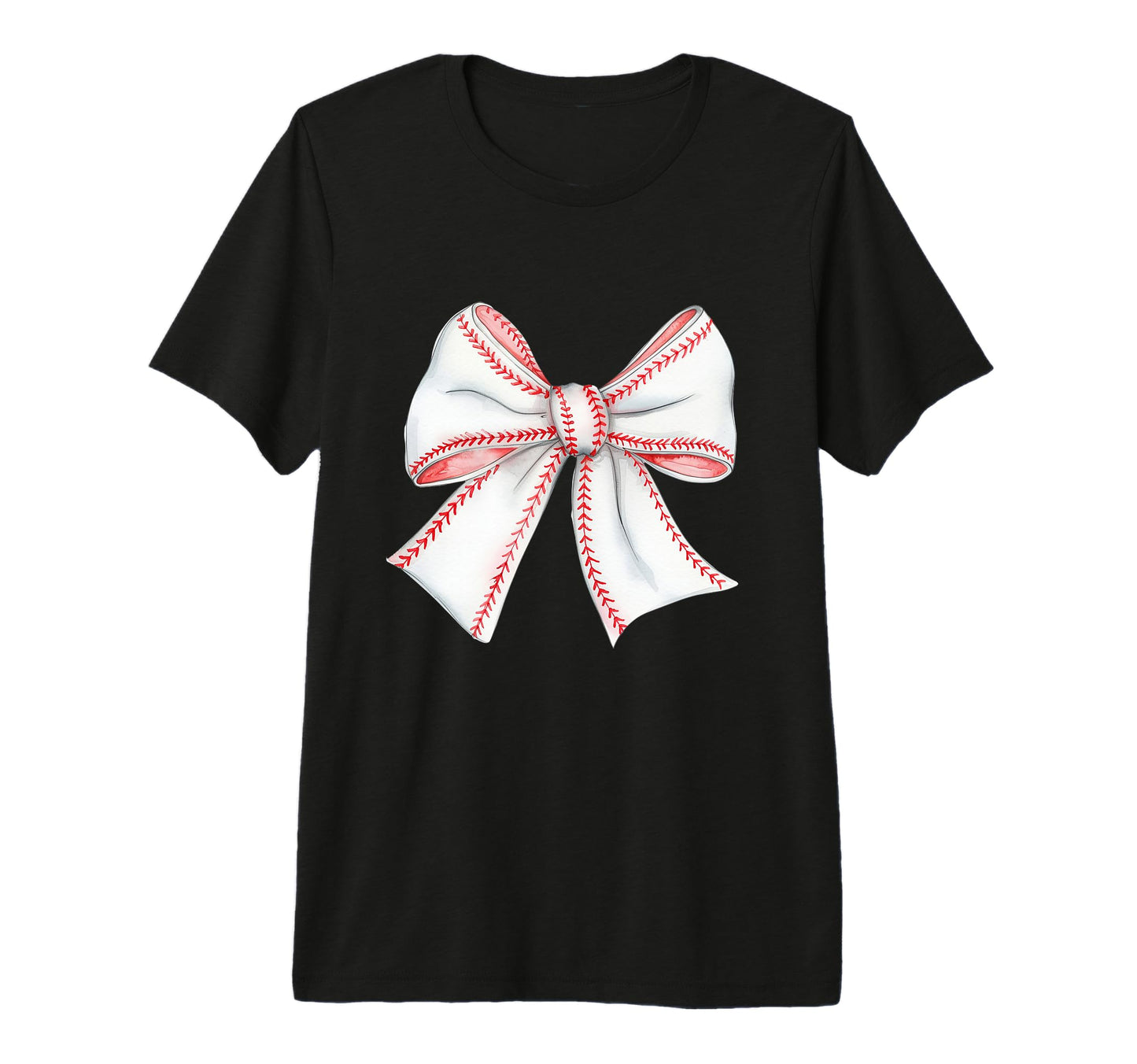 Coquette Bow Baseball Kawaii Charm Tri T-Shirt - Minimalist Print Unisex - T-Shirt, Sweatshirt, Hoodie