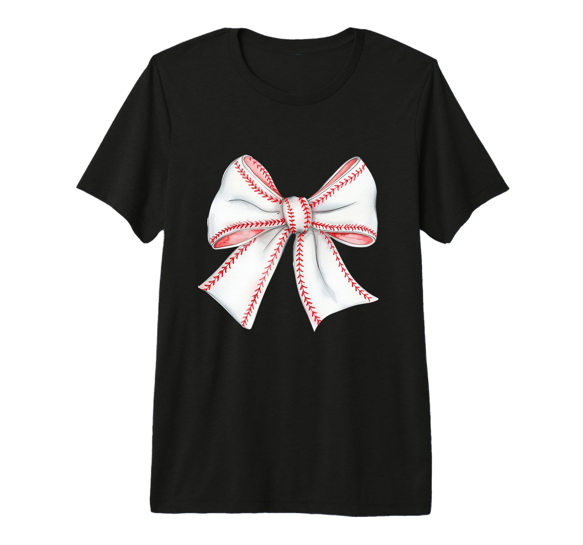 Coquette Bow Baseball Kawaii Charm Tri T-Shirt - Minimalist Print Unisex - T-Shirt, Sweatshirt, Hoodie