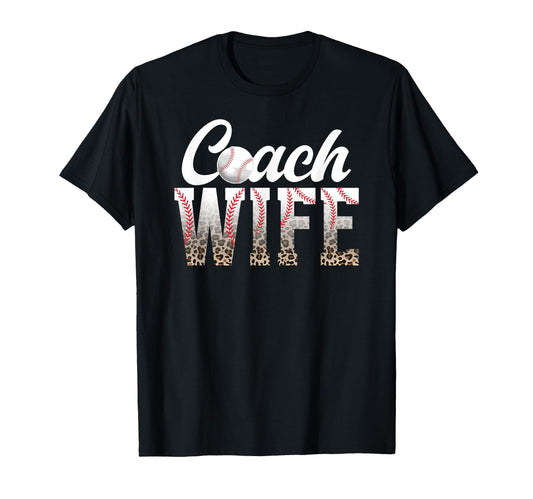 Baseball Coach Wife Leopard Wife Baseball T-Shirt - Trendy Graphic Unisex - T-Shirt, Sweatshirt, Hoodie