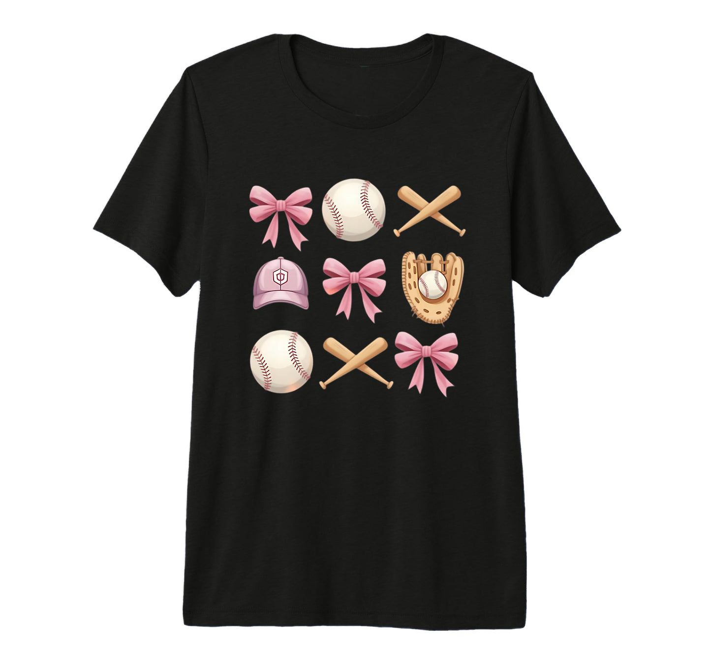 Baseball Coquette Bow Mom Sister T-Shirt - Fun Novelty Design Men Women - T-Shirt, Sweatshirt, Hoodie