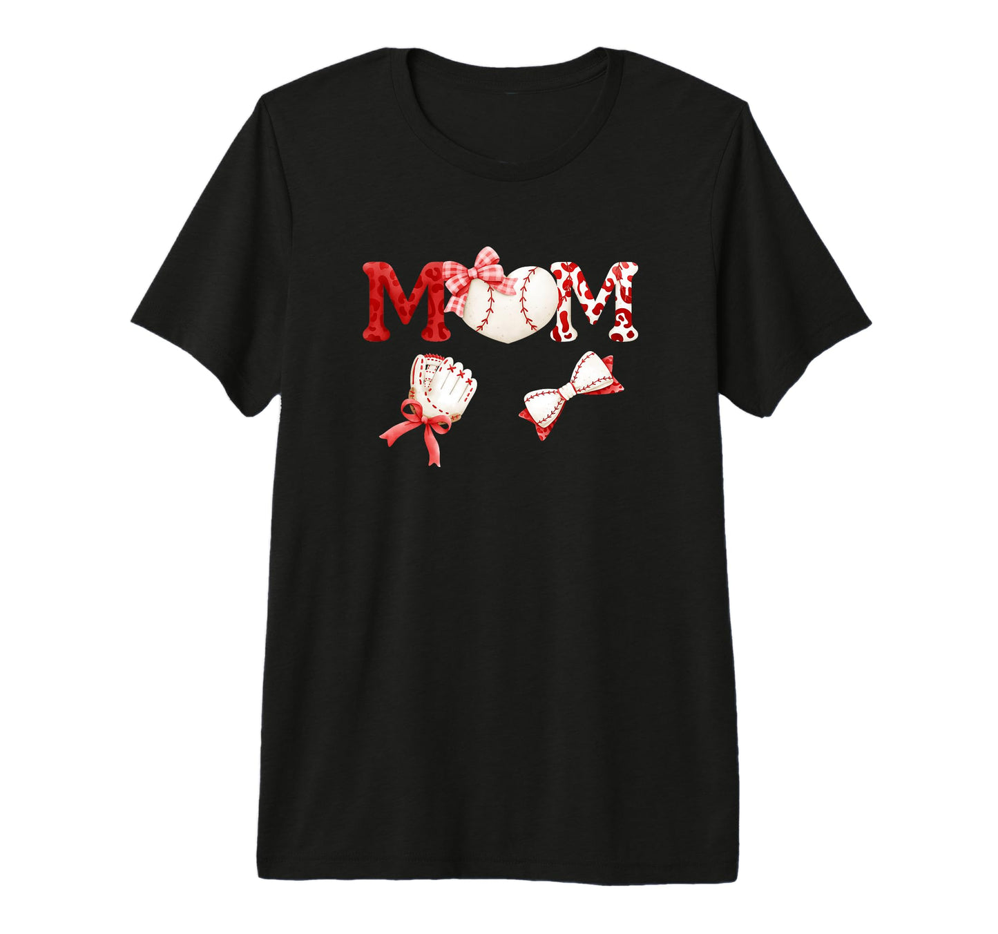 Coquette Baseball Mom Bow Glove Tri T-Shirt - Unique Graphic Men Women - T-Shirt, Sweatshirt, Hoodie
