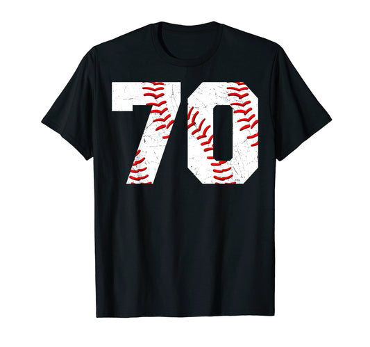 70 Birthday Baseball Theme Bday T-Shirt - Casual Everyday Wear Unisex - T-Shirt, Sweatshirt, Hoodie