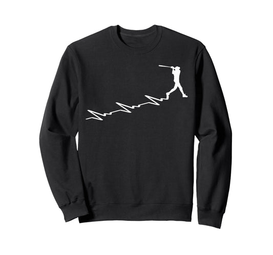 Baseball Heartbeat Baseball Sweatshirt - Casual Everyday Wear Unisex - T-Shirt, Sweatshirt, Hoodie