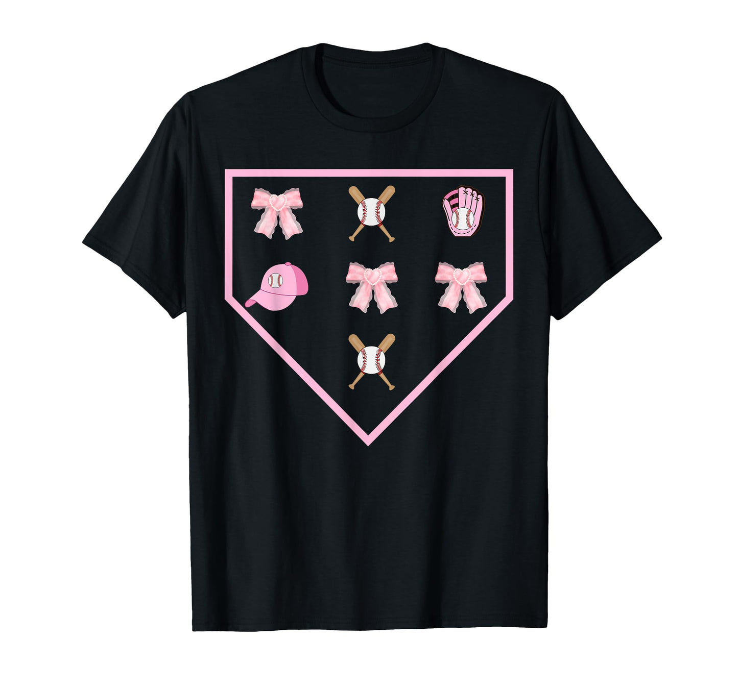 Baseball Mom Coquette Home Plat Baseball T-Shirt - Novelty Apparel Unisex - T-Shirt, Sweatshirt, Hoodie