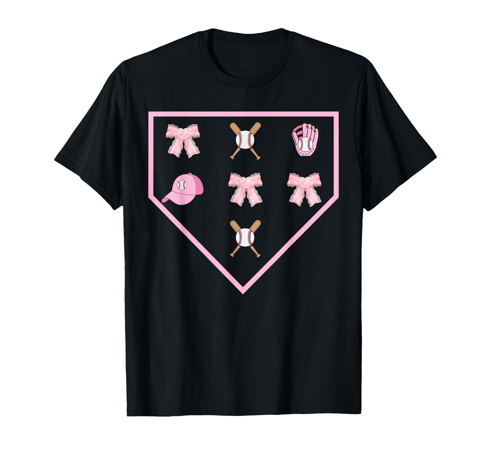 Baseball Mom Coquette Home Plat Baseball T-Shirt - Novelty Apparel Unisex - T-Shirt, Sweatshirt, Hoodie