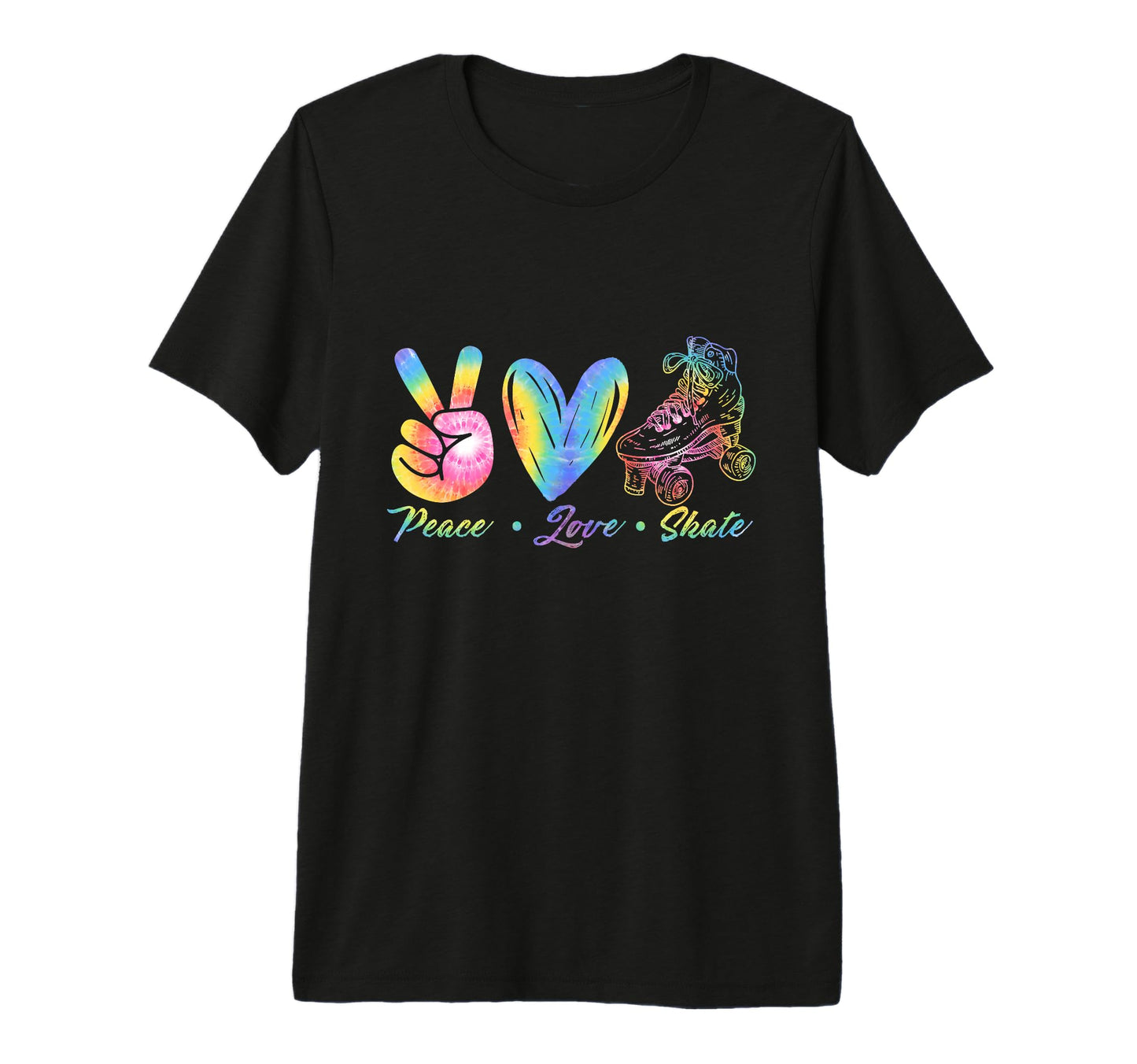 Peace Love Skate Roller Skating Peace T-Shirt - Novelty Apparel Unisex - T-Shirt, Sweatshirt, Hoodie