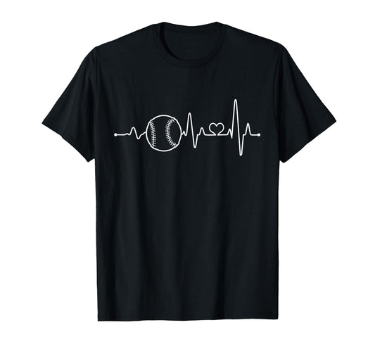 Baseball Heartbeat Heartbeat Baseball T-Shirt - Minimalist Print for Adults - T-Shirt, Sweatshirt, Hoodie