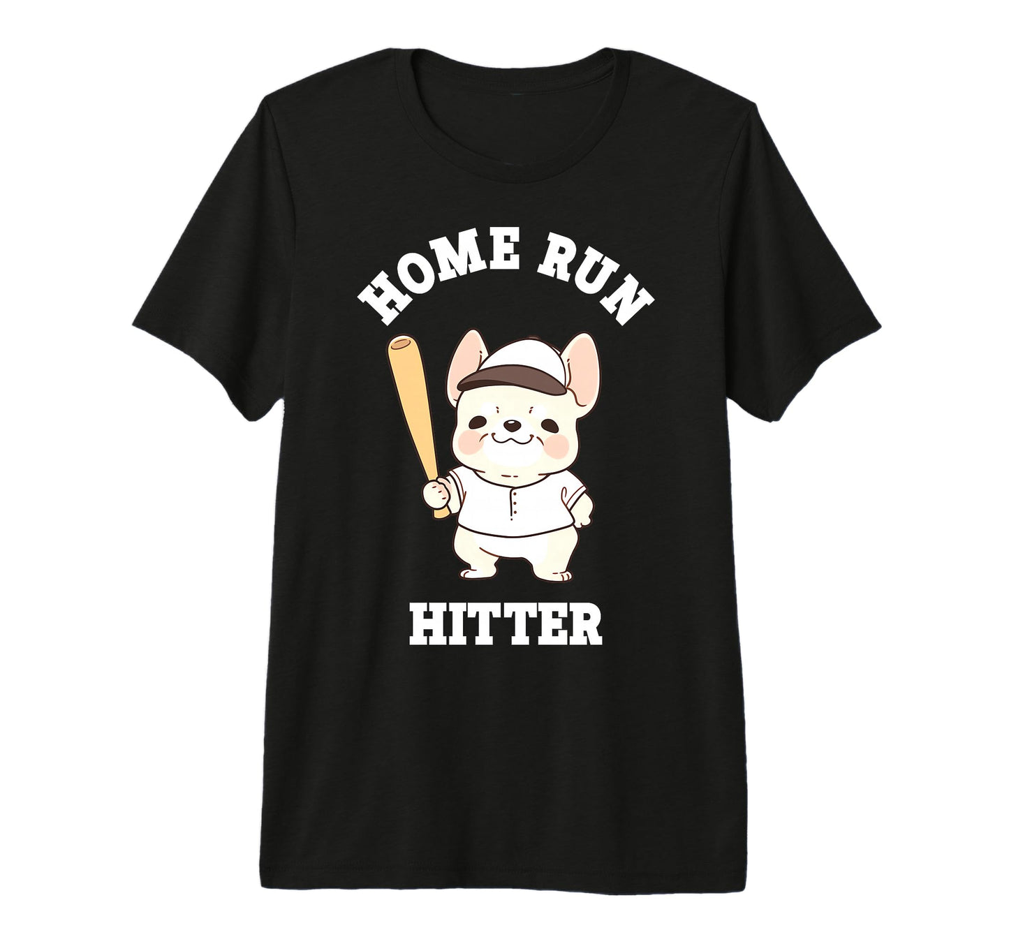 Cream French Bulldog Home Run Hitter T-Shirt - Custom Art Print Unisex - T-Shirt, Sweatshirt, Hoodie