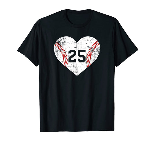 Baseball 25 Jersey Number T-Shirt - Unique Graphic Unisex - T-Shirt, Sweatshirt, Hoodie