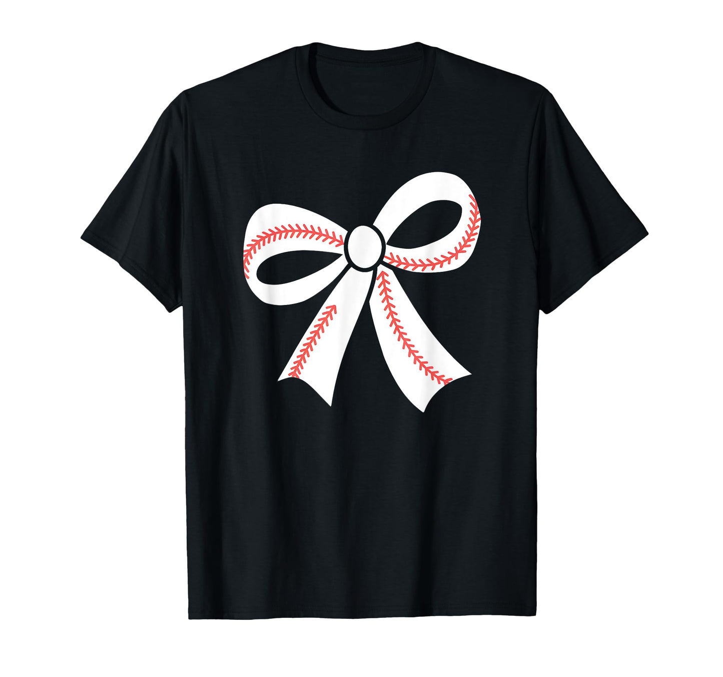 Baseball Bow Baseball Mom Mama T-Shirt - Fun Novelty Design for Adults - T-Shirt, Sweatshirt, Hoodie