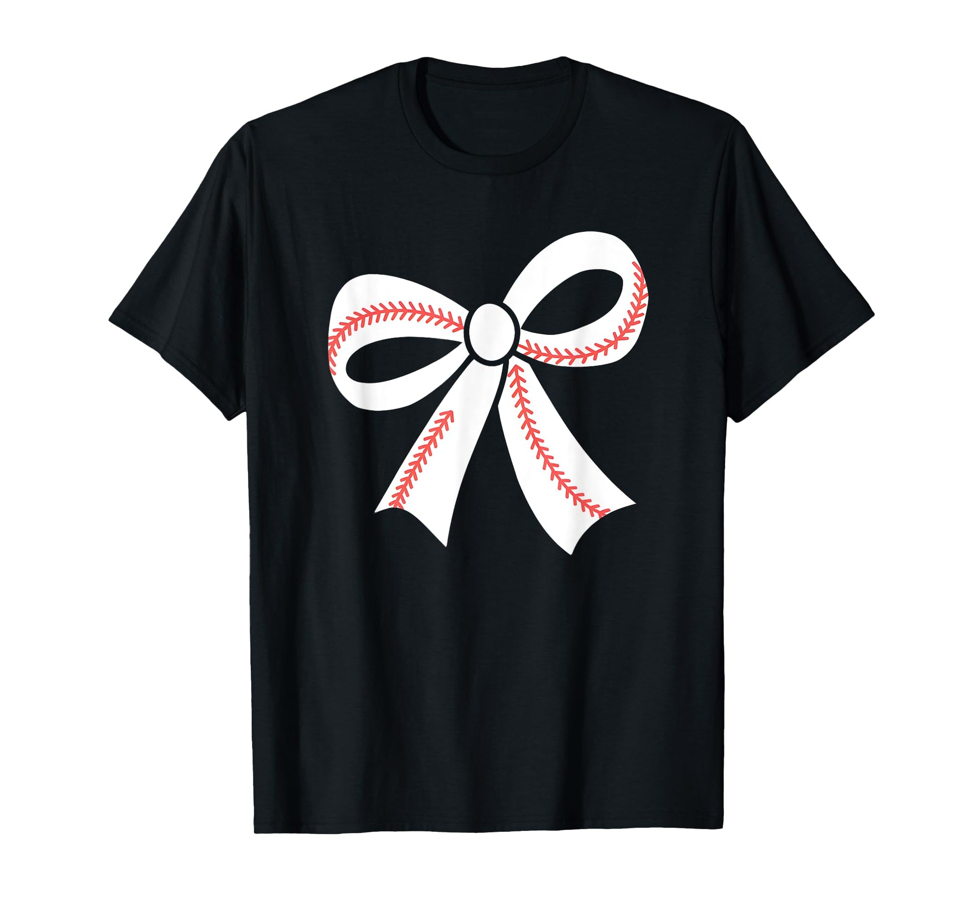 Baseball Bow Baseball Mom Mama T-Shirt - Fun Novelty Design for Adults - T-Shirt, Sweatshirt, Hoodie