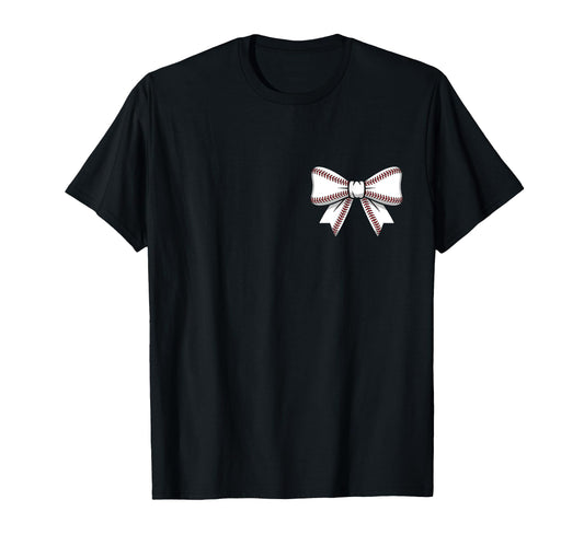 Baseball Bow Baseball Mom Mama T-Shirt - Unique Graphic for Adults - T-Shirt, Sweatshirt, Hoodie