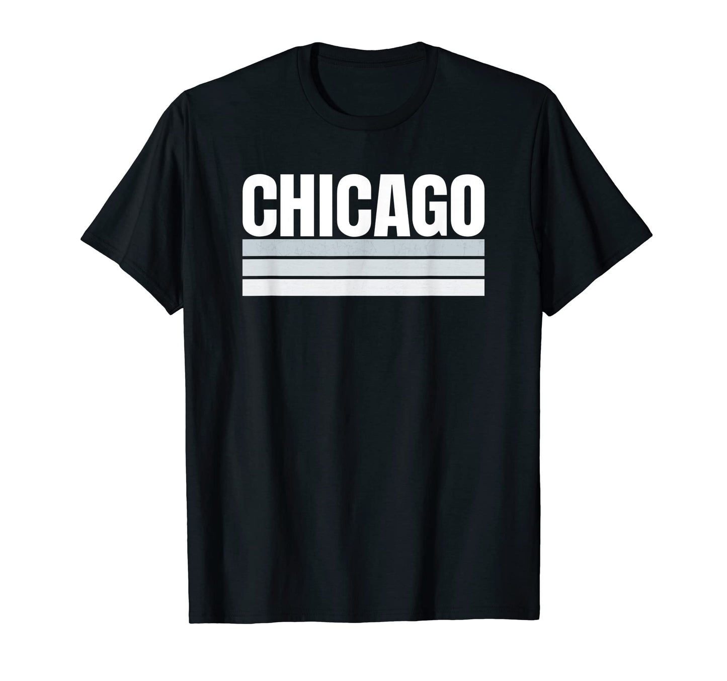 Chicago White Grey Striped Hometown T-Shirt - Streetwear Style Unisex - T-Shirt, Sweatshirt, Hoodie