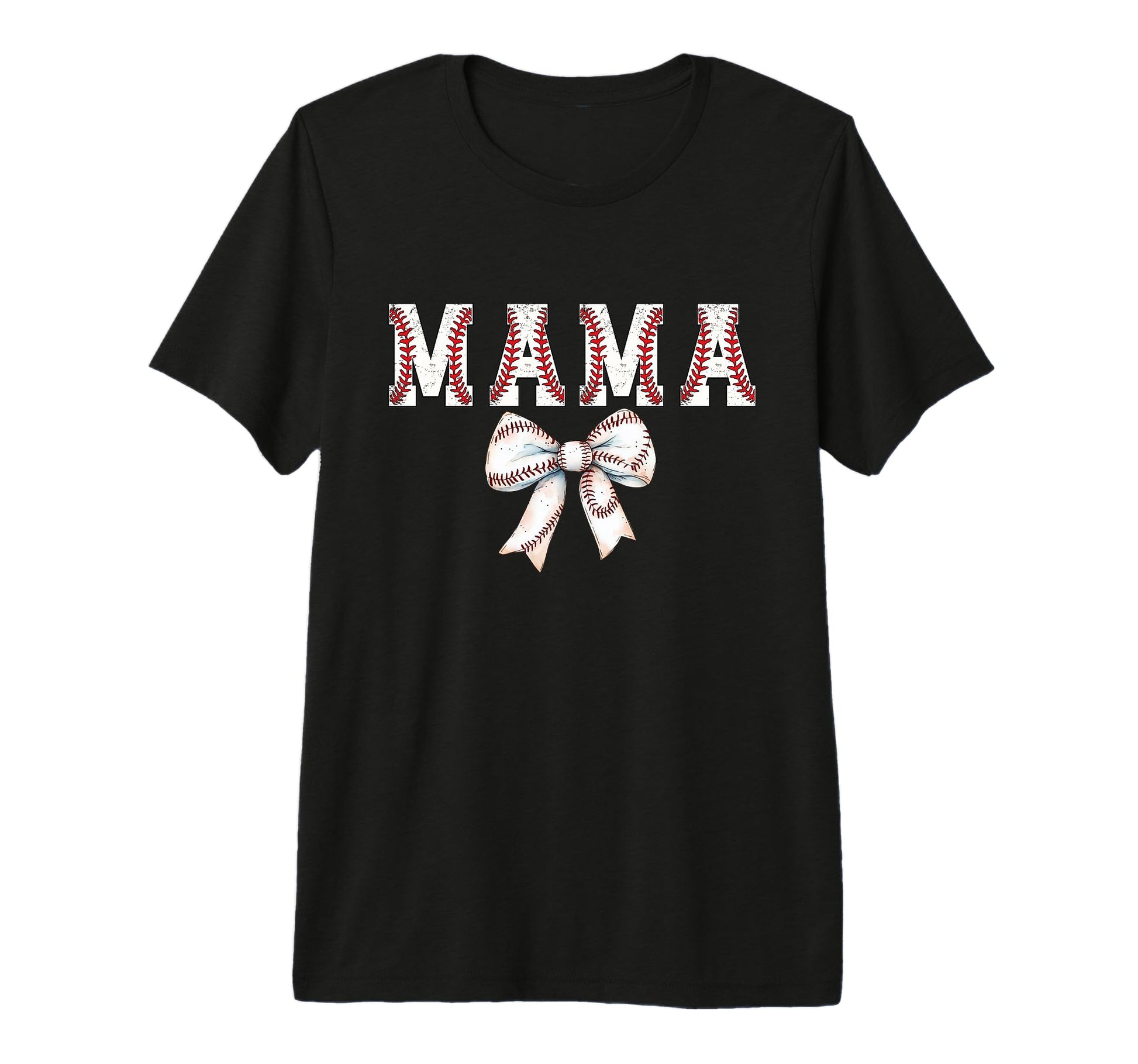 Baseball Mom Bow Baseball Mama Bow T-Shirt - Minimalist Print Men Women - T-Shirt, Sweatshirt, Hoodie