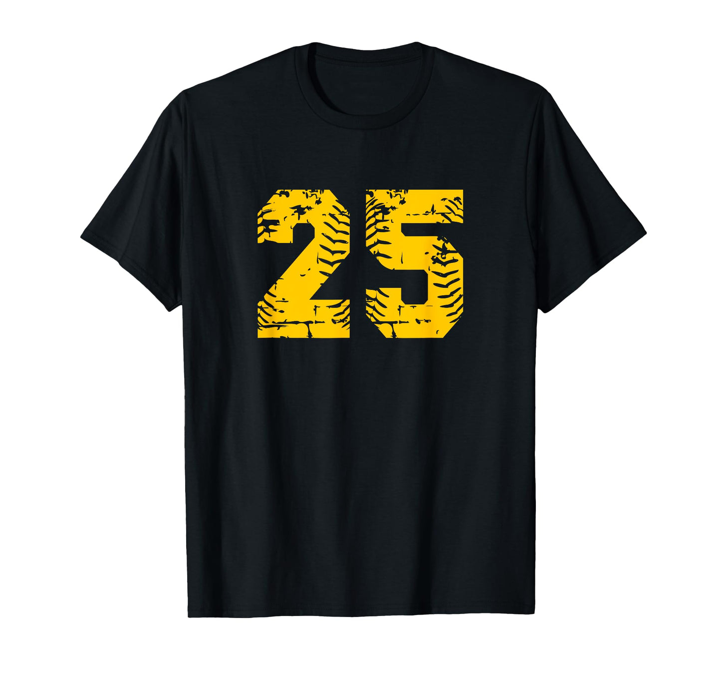Baseball Softball Number 25 Yellow T-Shirt - Streetwear Style for Adults - T-Shirt, Sweatshirt, Hoodie