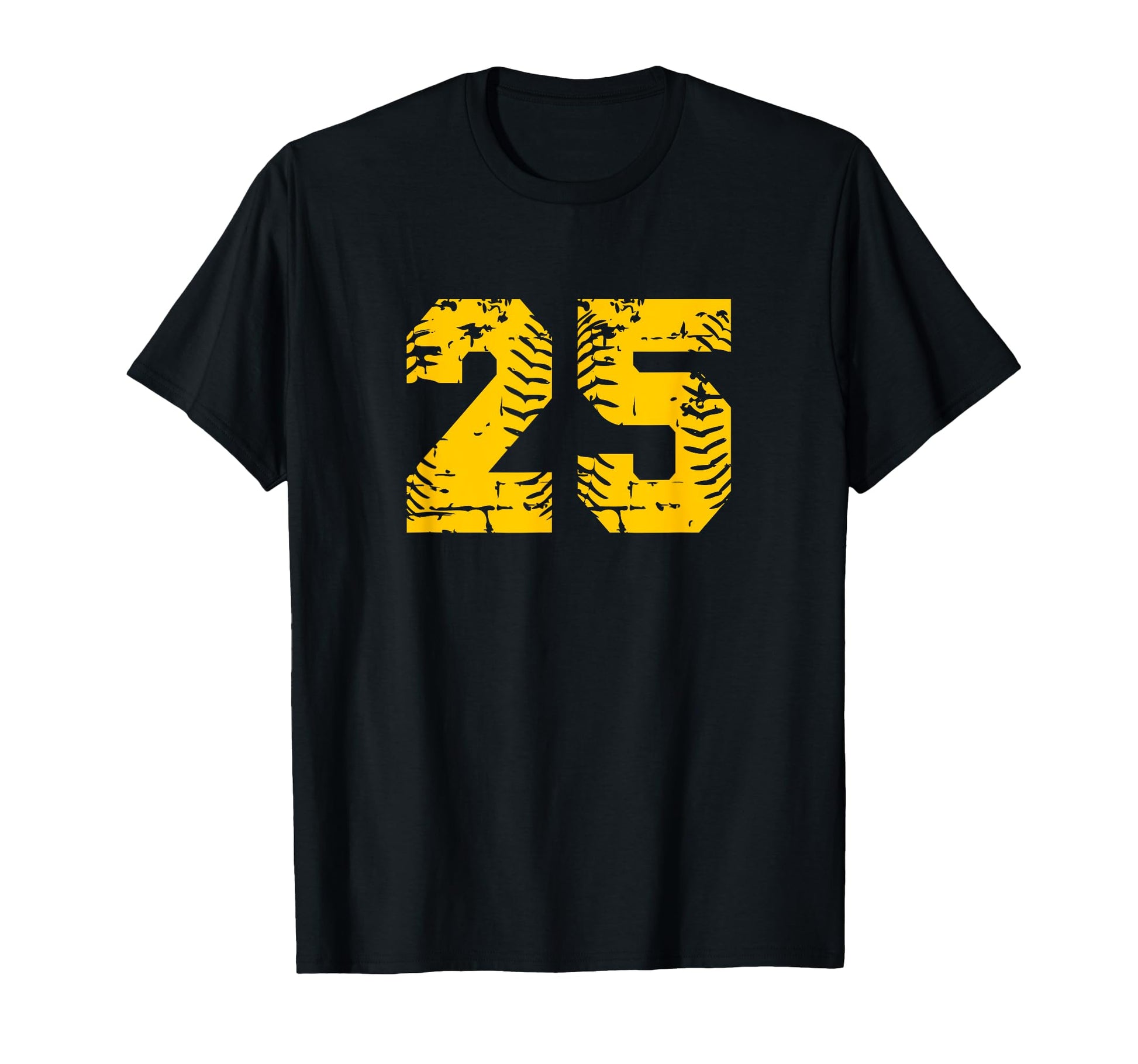 Baseball Softball Number 25 Yellow T-Shirt - Streetwear Style for Adults - T-Shirt, Sweatshirt, Hoodie