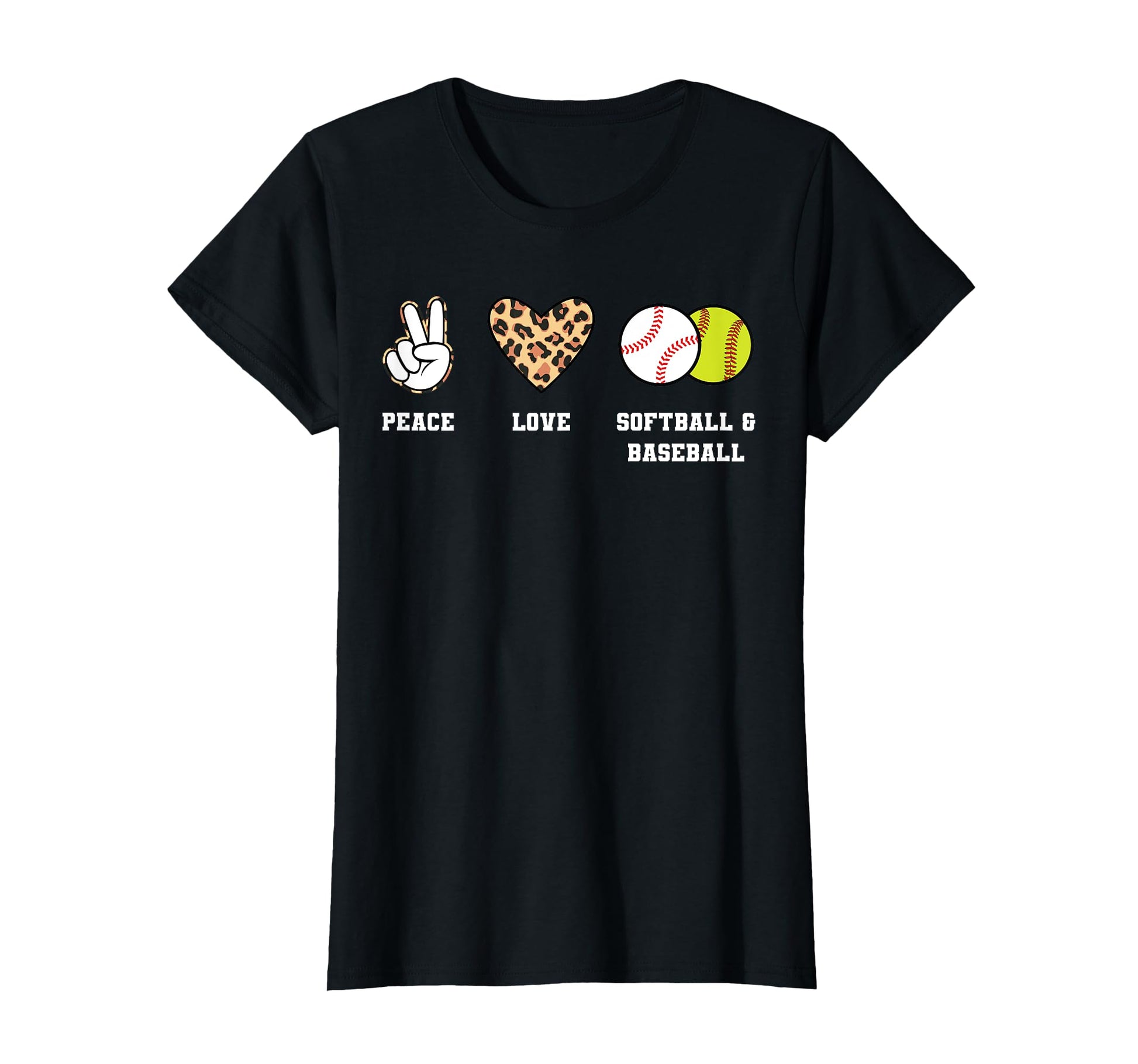 Peace Love Softball Baseball Softball T-Shirt - Custom Art Print Unisex - T-Shirt, Sweatshirt, Hoodie
