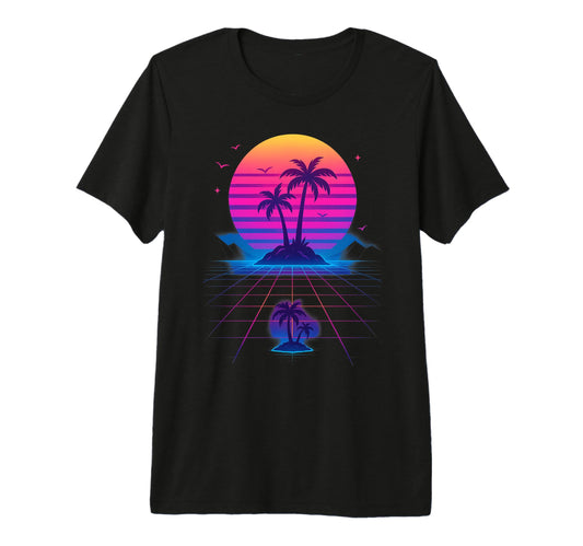 80S Synthwave Tri Blend T-Shirt - Fun Novelty Design Men Women - T-Shirt, Sweatshirt, Hoodie