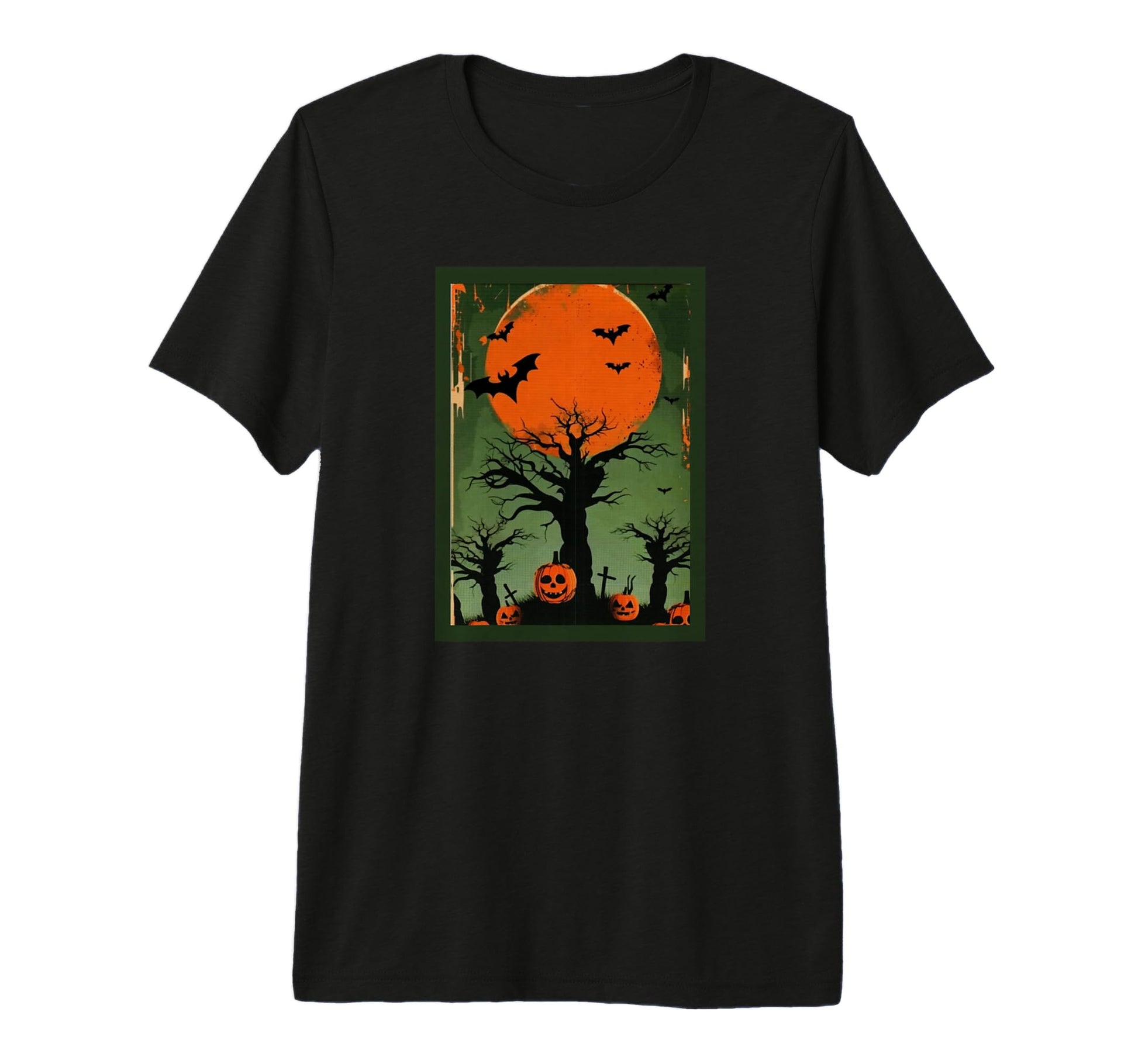 Postcard Image Jack O Lantern T-Shirt - Fun Novelty Design Men Women - T-Shirt, Sweatshirt, Hoodie