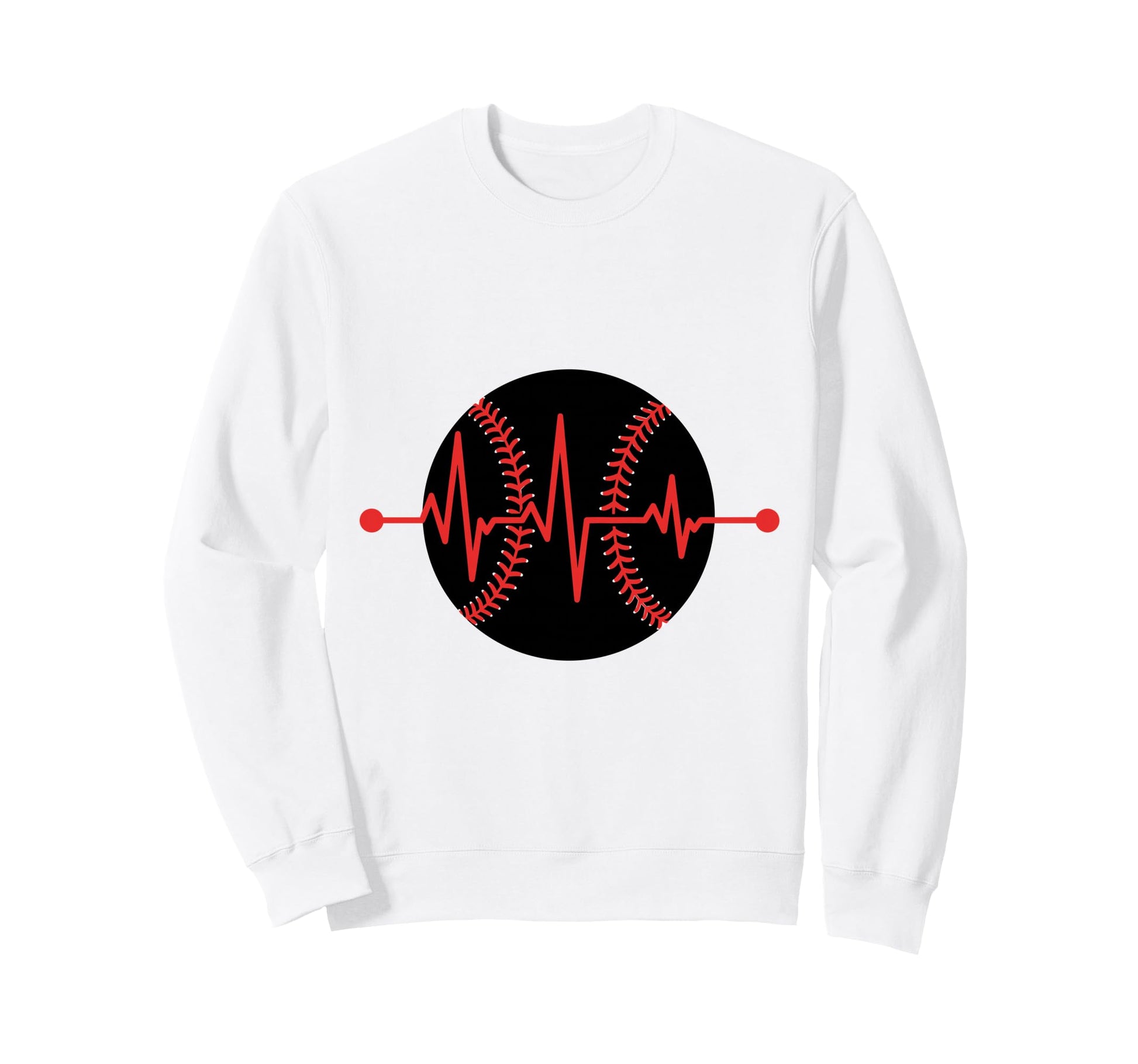 Baseball Red Heartbeat Frequency Sweatshirt - Graphic Print for Adults - T-Shirt, Sweatshirt, Hoodie