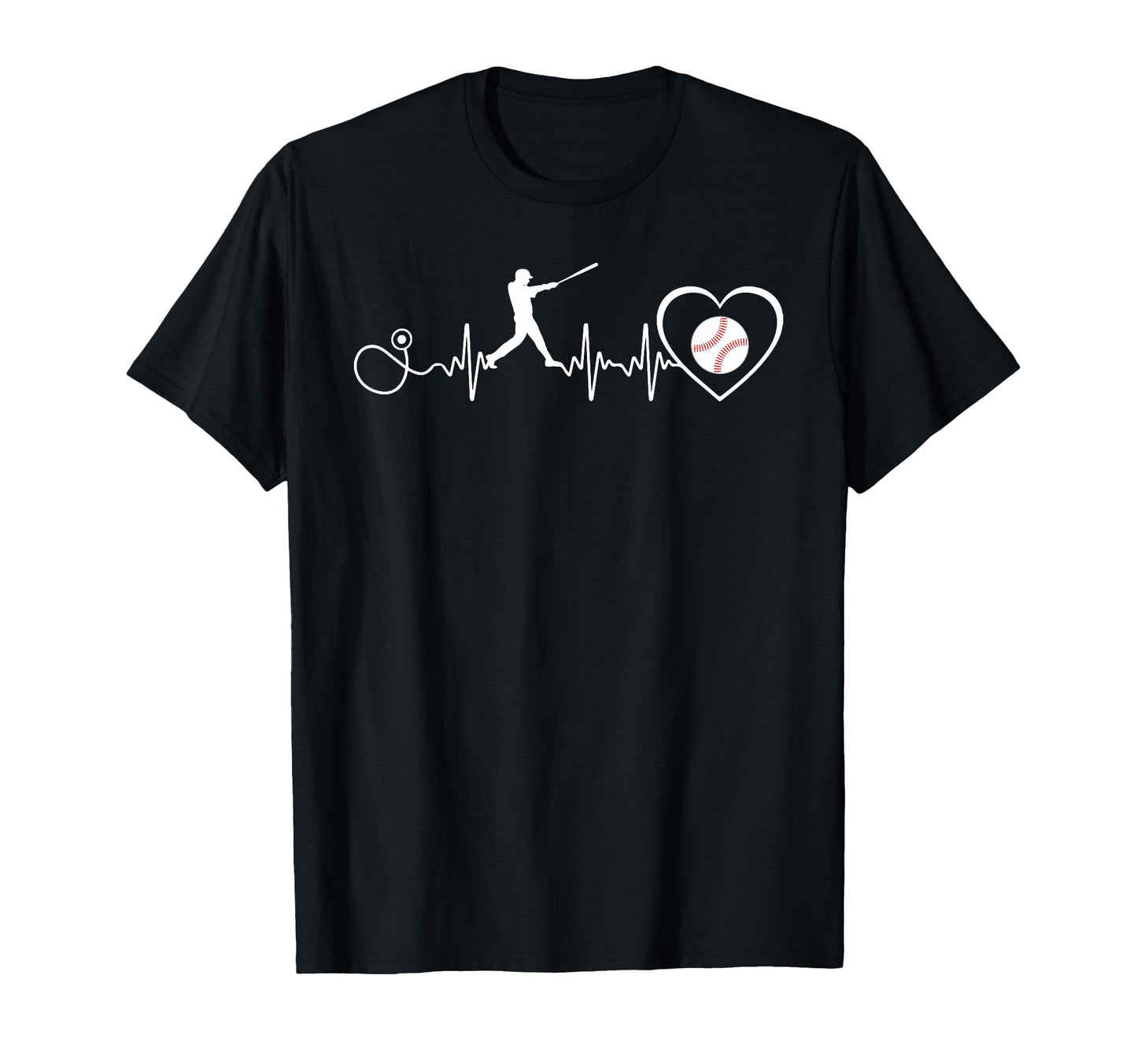 Baseball Heartbeat Pulse Funny Baseball T-Shirt - Trendy Graphic Unisex - T-Shirt, Sweatshirt, Hoodie