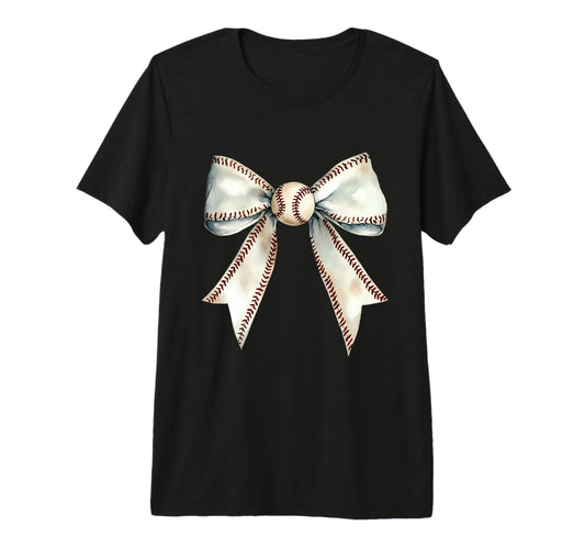 Baseball Coquette Bow Baseball Mom Tri T-Shirt - Aesthetic Graphic Unisex - T-Shirt, Sweatshirt, Hoodie