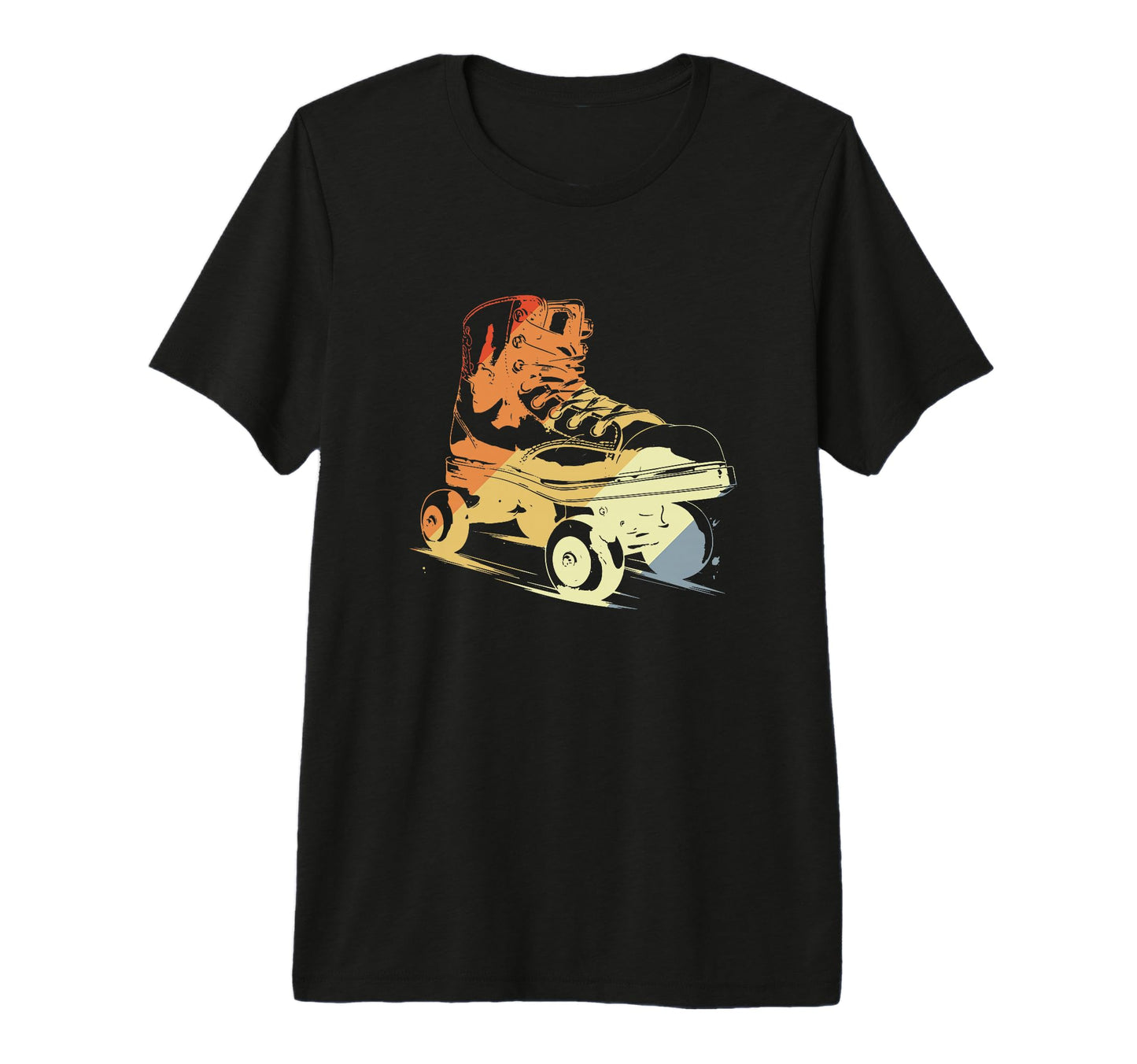 Roller Skates Drawing Tri Blend T-Shirt - Minimalist Print Unisex - T-Shirt, Sweatshirt, Hoodie