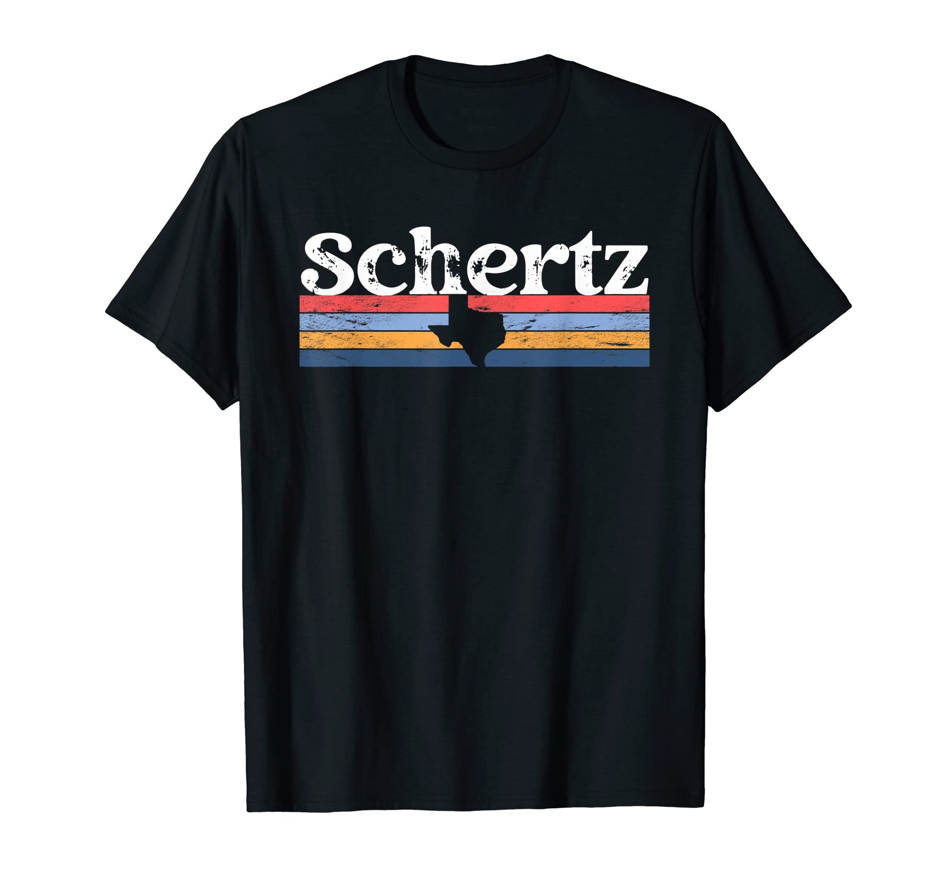 Schertz Texas Tx Stripes State 70S Color T-Shirt - Unique Graphic Unisex - T-Shirt, Sweatshirt, Hoodie
