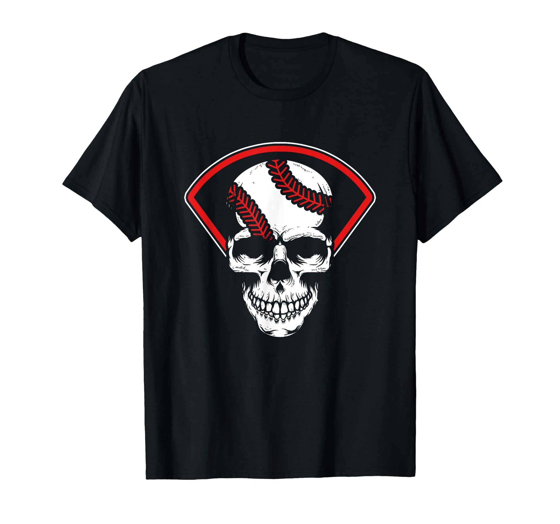Baseball Skull Player Softball Fan T-Shirt - Fun Novelty Design Men Women - T-Shirt, Sweatshirt, Hoodie