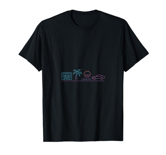 80S Synthwave T-Shirt - Aesthetic Graphic for Adults - T-Shirt, Sweatshirt, Hoodie