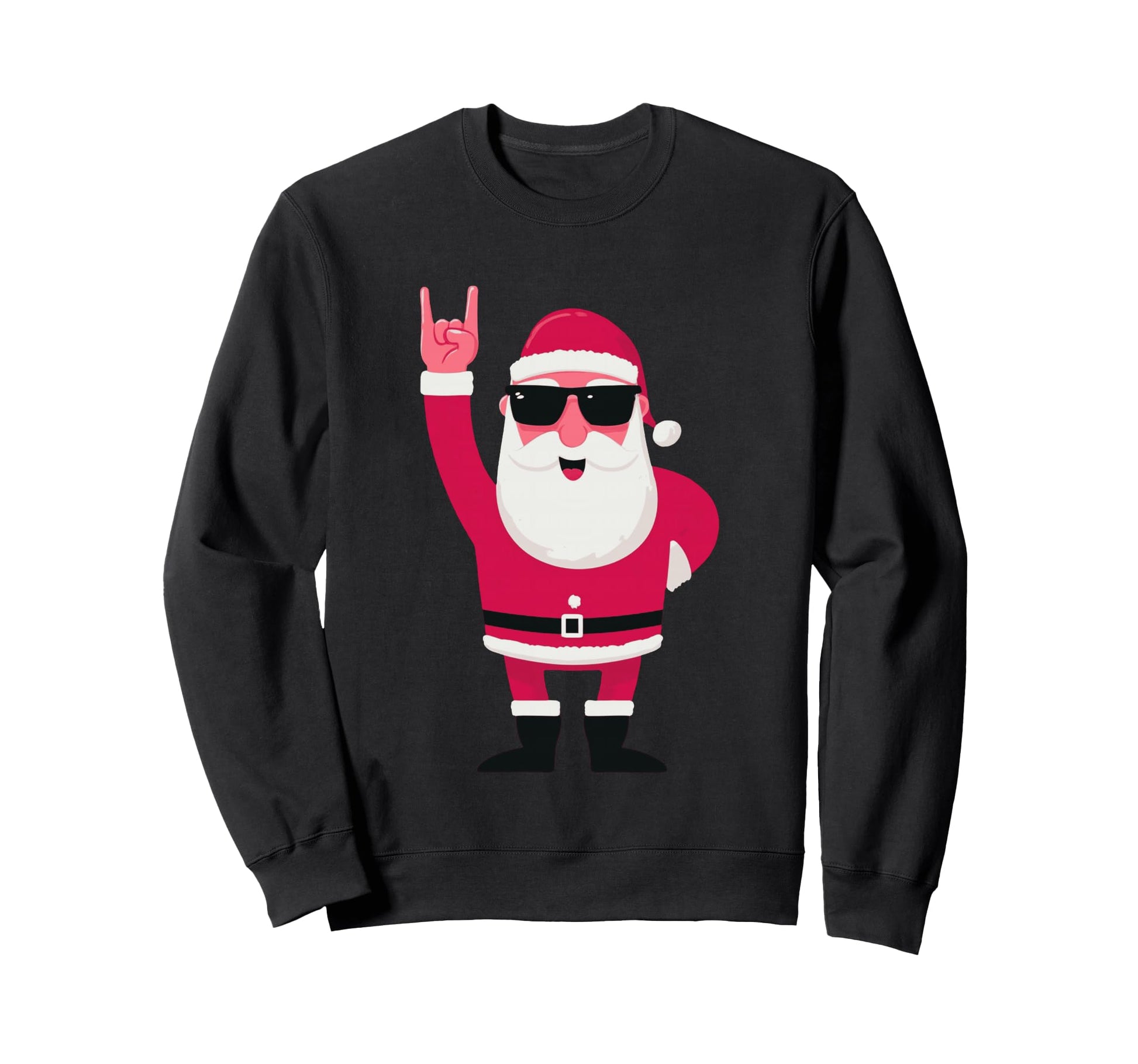 Santa Rock Funny Winter Character Sweatshirt - Trendy Graphic for Adults - T-Shirt, Sweatshirt, Hoodie