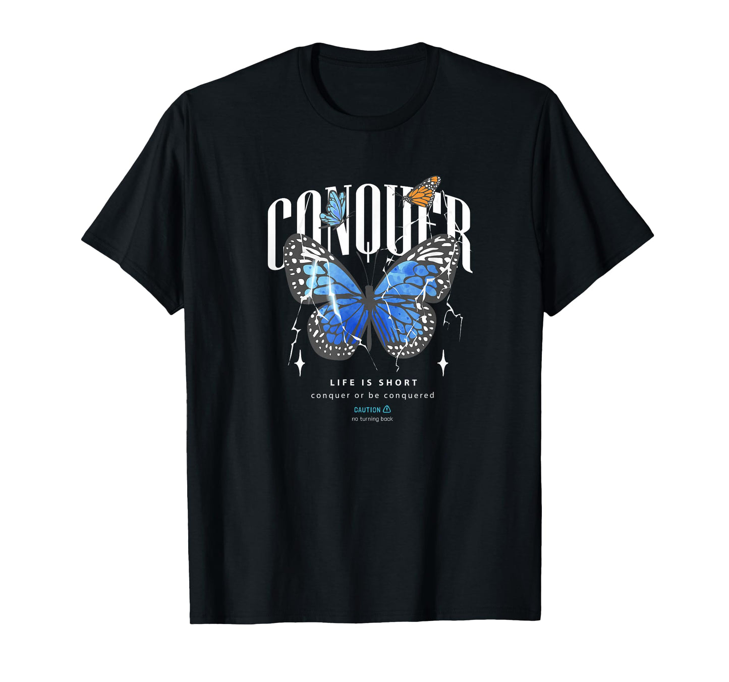 Butterfly Conquer Y2K Grunge Aesthetic T-Shirt - Fun Novelty Design Unisex - T-Shirt, Sweatshirt, Hoodie