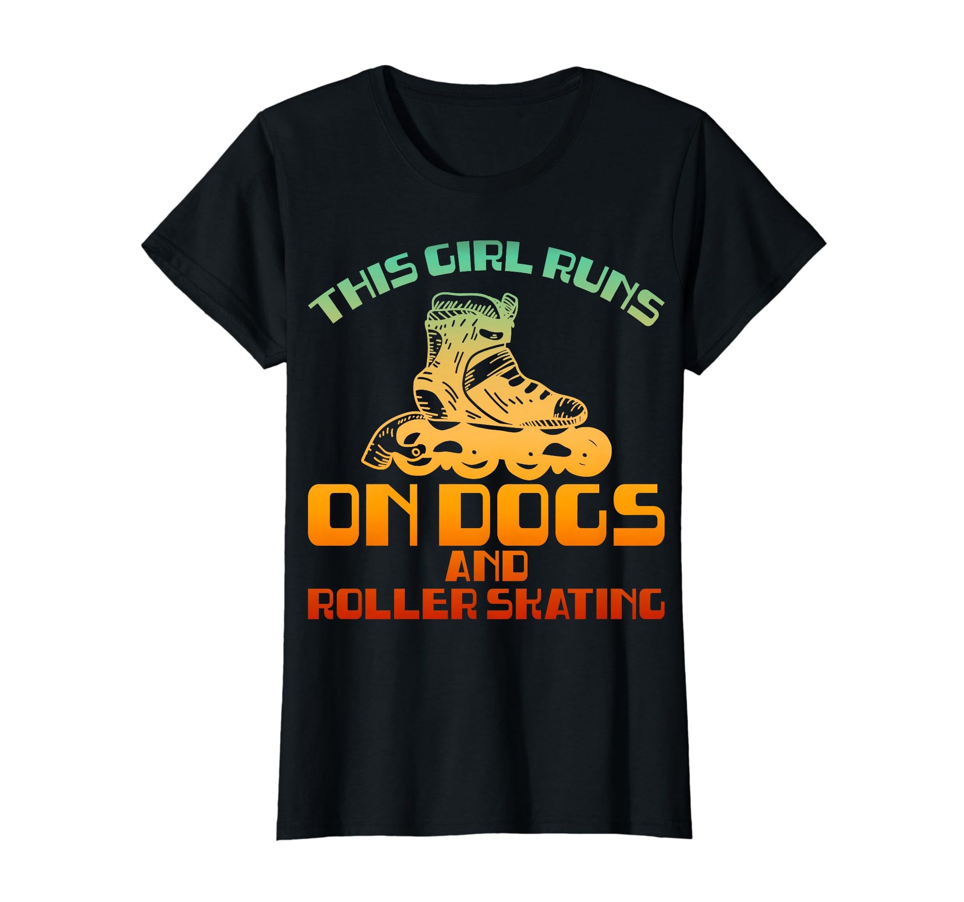 Funny Runs Dogs And Roller Skating T-Shirt - Minimalist Print Men Women - T-Shirt, Sweatshirt, Hoodie
