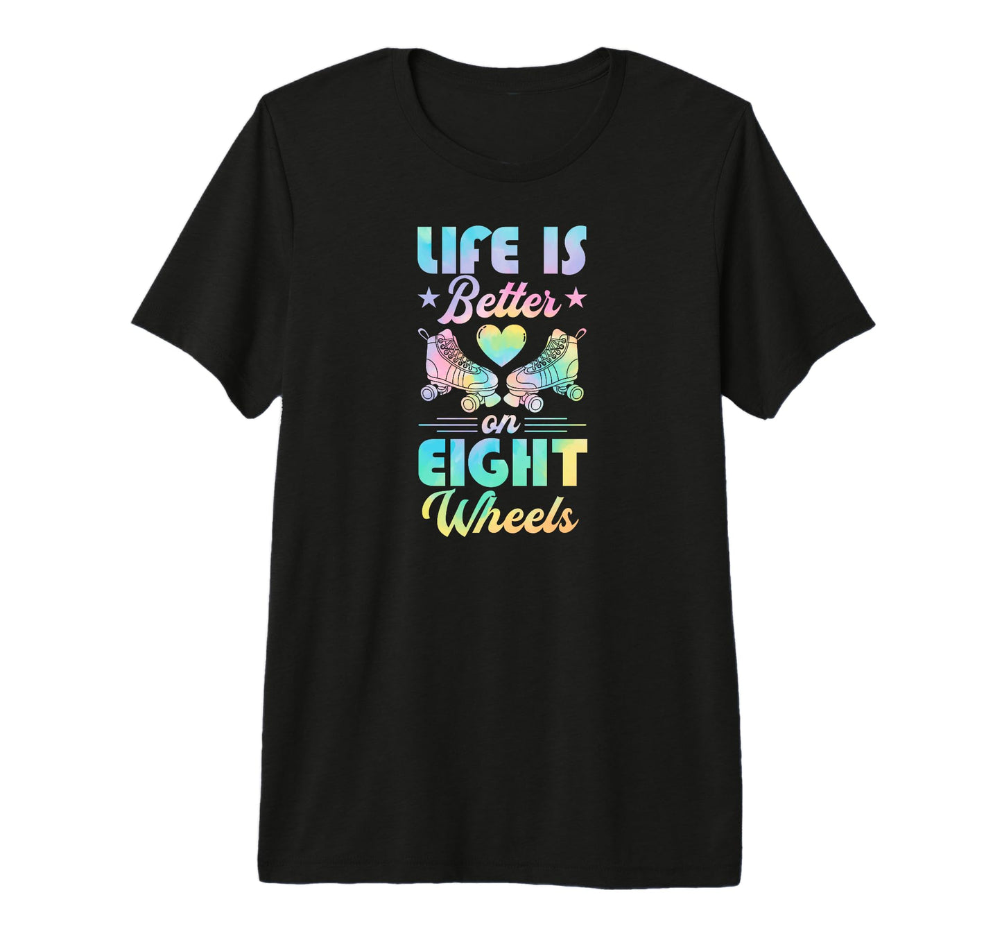 Life Is Better Eight Wheels Tri Blend T-Shirt - Novelty Apparel Unisex - T-Shirt, Sweatshirt, Hoodie