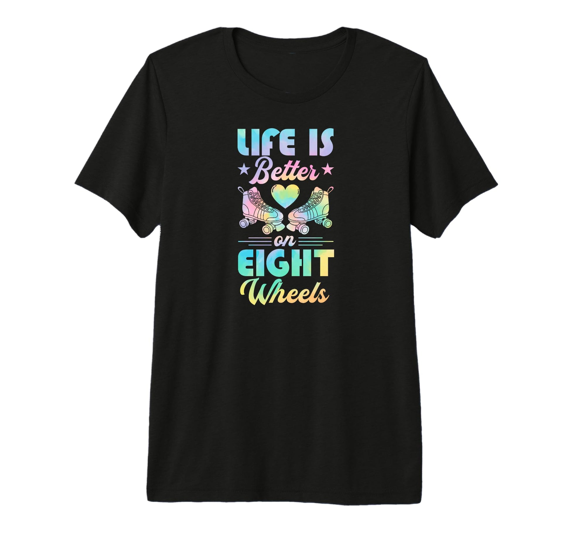 Life Is Better Eight Wheels Tri Blend T-Shirt - Novelty Apparel Unisex - T-Shirt, Sweatshirt, Hoodie