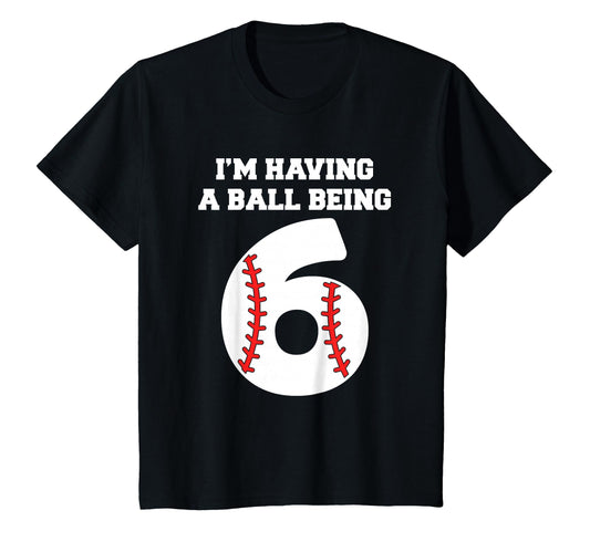 6 Year Old Baseball Themed Birthday T-Shirt - Minimalist Print Unisex - T-Shirt, Sweatshirt, Hoodie