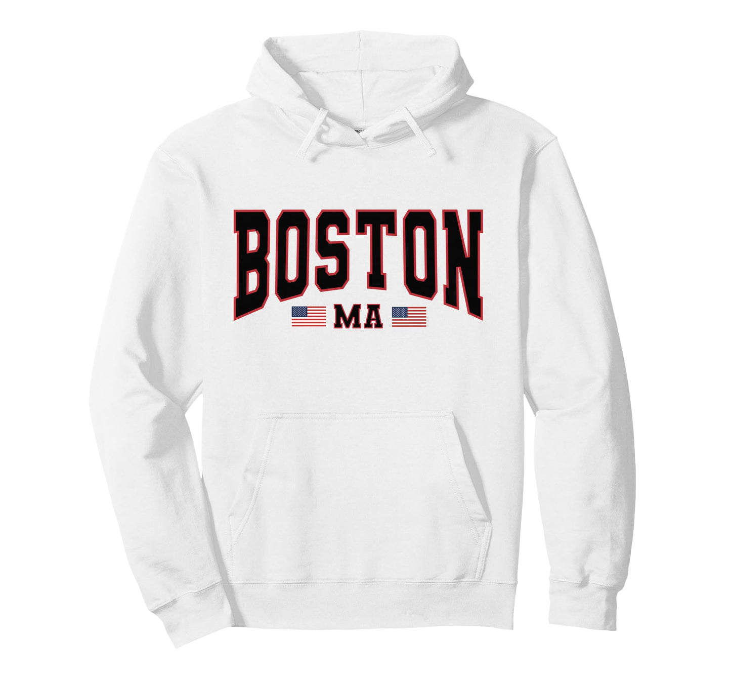 Patriotic Boston Ma Usa Flag Varsity Hoodie - Novelty Apparel Men Women - T-Shirt, Sweatshirt, Hoodie