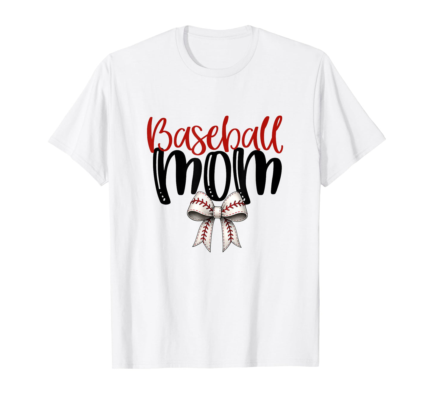 Baseball Mom Coquette Bow Game Day T-Shirt - Custom Art Print Men Women - T-Shirt, Sweatshirt, Hoodie