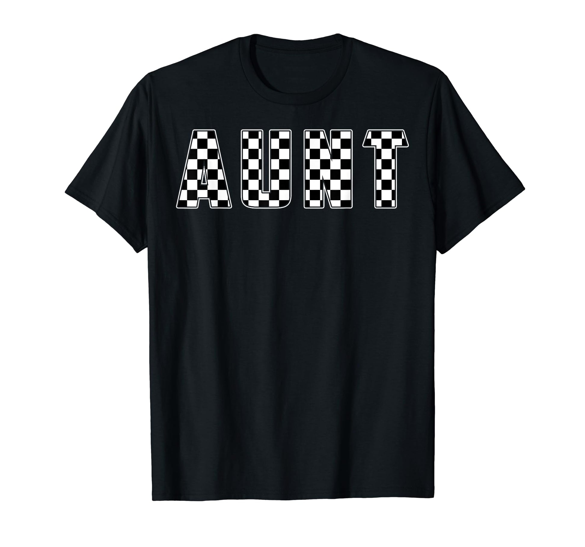 Aunt Racing Race Car Aunt Checkered Flag T-Shirt - Graphic Print Unisex - T-Shirt, Sweatshirt, Hoodie