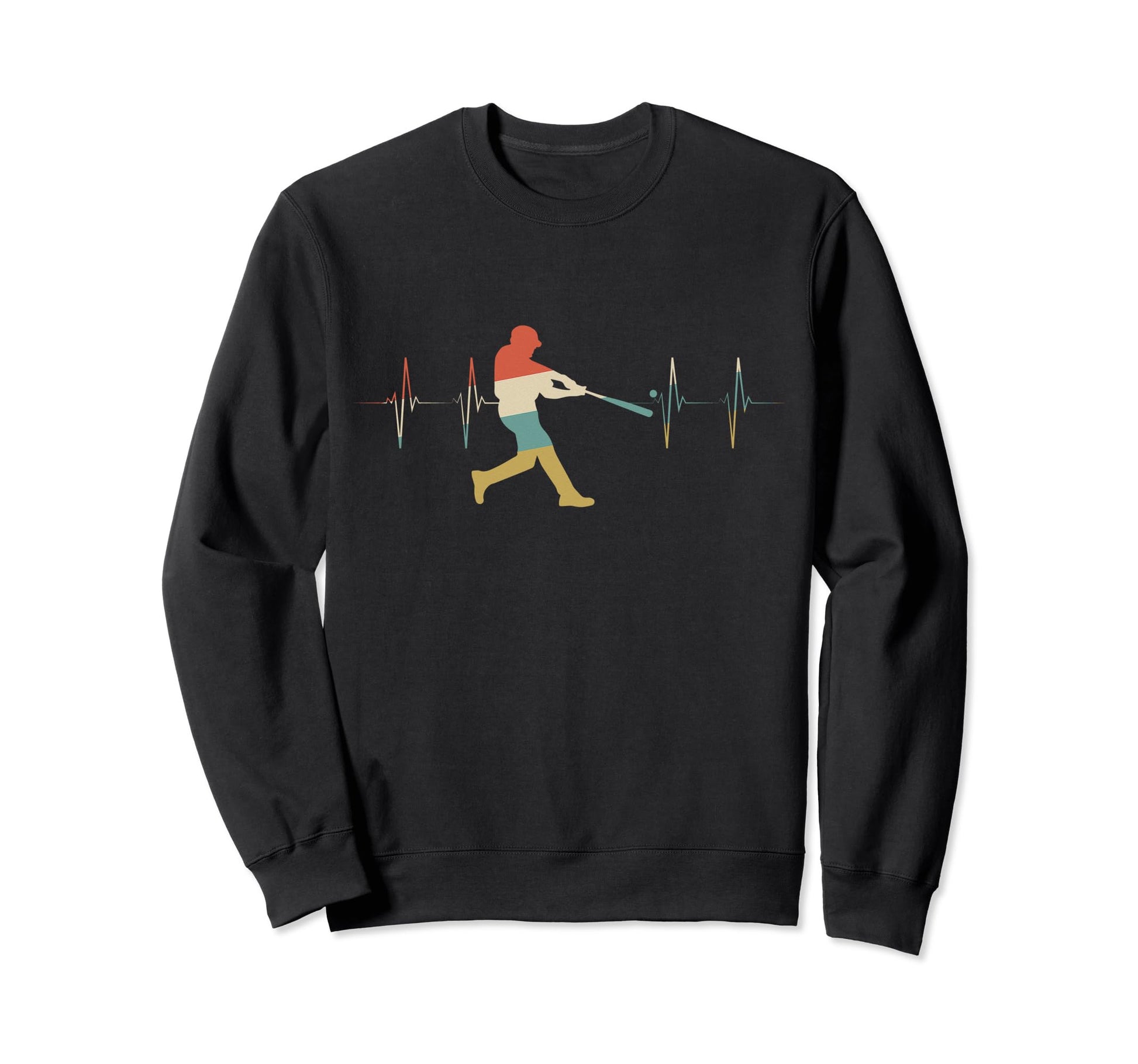 British Baseball Heartbeat Ecg Ekg Sweatshirt - Fun Novelty Design Unisex - T-Shirt, Sweatshirt, Hoodie